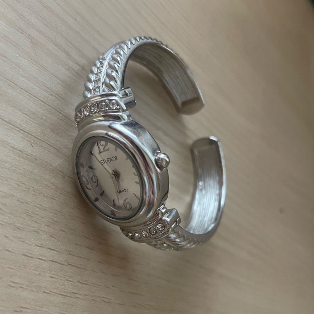 Studio Time Silver Cuff Watch - image 3